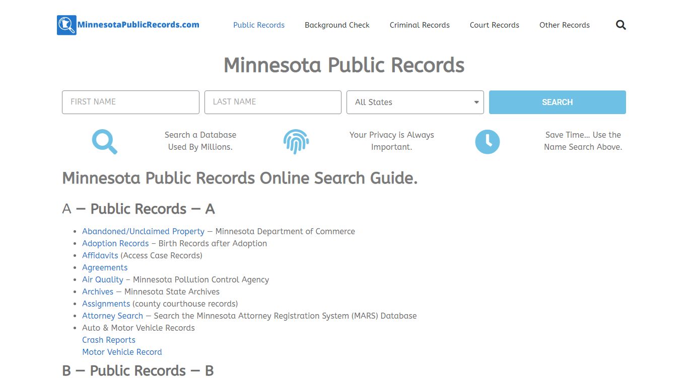State of Minnesota Public Records Guide: MinnesotaPublicRecords.com